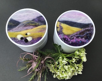 Needle Felting Heather Landscape 2 Box Kit - White