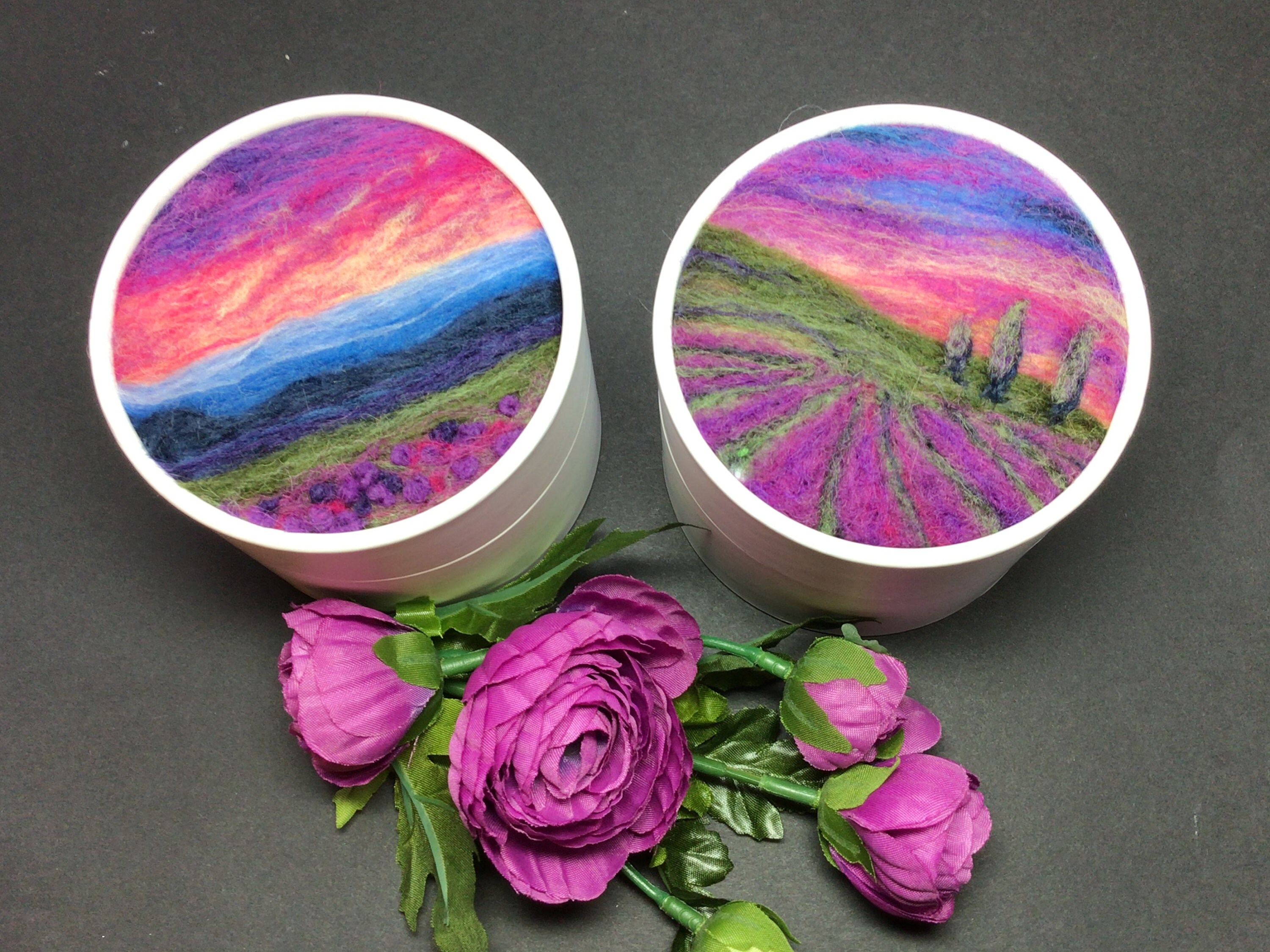 Needle Felting Lavender Fields Landscape Box Kit Etsy