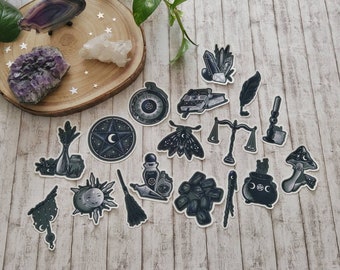 Witchy Sticker Set, Pack of 17 , Vinyl Sticker, Magical Sticker, Laptop Sticker