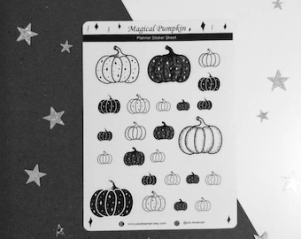 Stickerbogen magische Kürbisse, Planer Aufkleber, Herbst Aufkleber, Bullet journal Sticker
