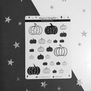 Foglio adesivo zucche magiche, adesivi planner, adesivi autunnali, adesivi bullet journal