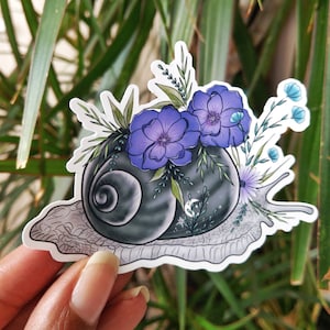 Slakken vinylstickers, bloemenstickers, dierenstickers, labtopstickers,
