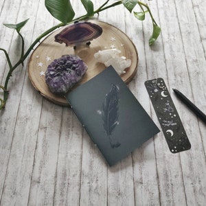 Witchy Notebook A6 including a magical Bookmark, blank, lined and illustrated pages, hand stitched