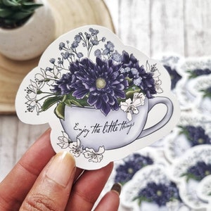 Adesivi in vinile con fiori motivazionali, adesivi con citazione di fiori, adesivi Labtop, adesivi Boho