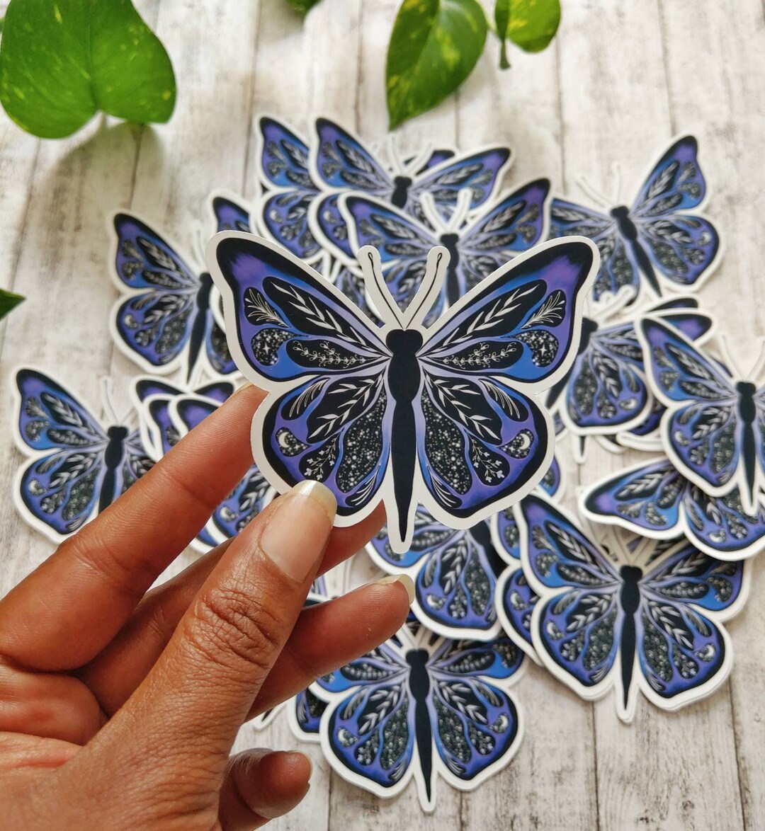 Butterfly Vinyl Sticker, Purple Sticker, Laptop Sticker, Boho Sticker ...