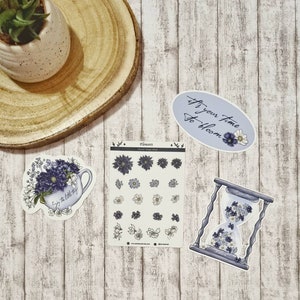 Set di adesivi floreali motivazionali, adesivo citazione floreale, adesivo labtop, foglio adesivo, adesivo boho