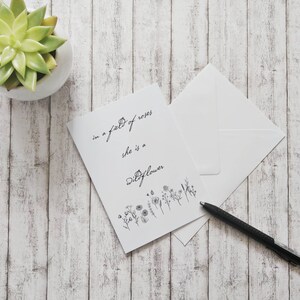 Wildflower Quote Greeting Card, A6, Floral Illustration, handlettering