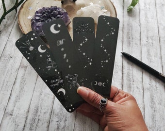 Witchy Bookmark Set of 4, Laminated, Magical Illustrations