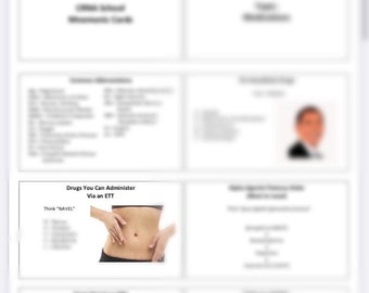 CRNA School Mnemonic Cards - Full Set