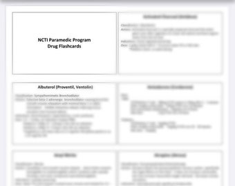 Paramedic Drug Cards Etsy Nursing Research Flashcards For Literary Terms