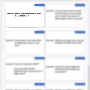 CRNA School Interview Flashcards - Set #1 (DIGITAL)