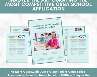 12-maanden CRNA-schooltoepassingsplanner | Digitale tijdlijn en checklist | Pre-CRNA verpleegkundige organizer | Handleiding sollicitatievoorbereiding voor IC-verpleegkundigen