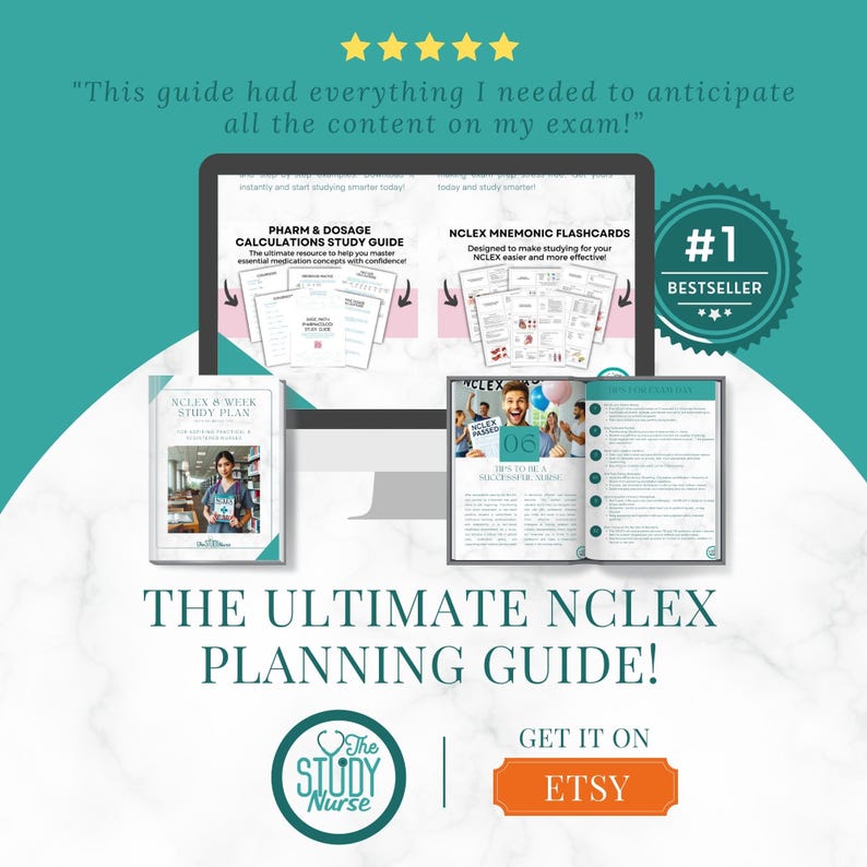 NCLEX - 8 Week Study Plan (40+ Pages, Teal Color Scheme); Nursing ...