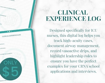 CRNA School Clinical Experience Log