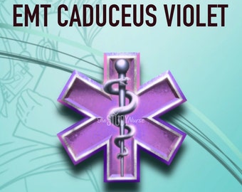 EMT/Paramedic Caduceus purple sticker decal die cut