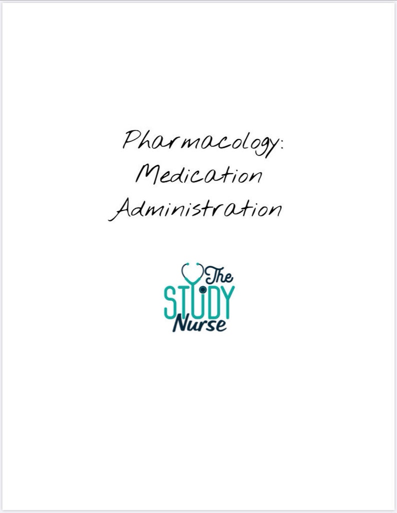 Pharmacology Medication Administration Study Guide image 1