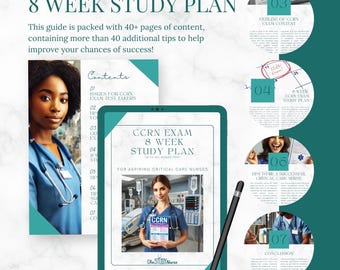 8 weken studieplan CCRN-examen - blauwgroene versie; Jouw ultieme digitale studiegenoot