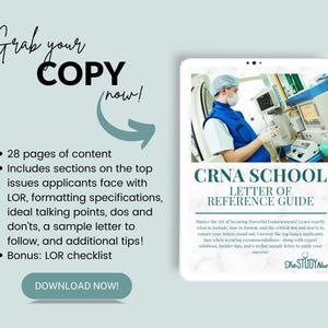 Guía de cartas de referencia para la escuela de CRNA