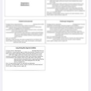 Respiratory Medications Drug Cards