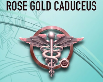 Rose Gold Caduceus RN sticker decal die cut