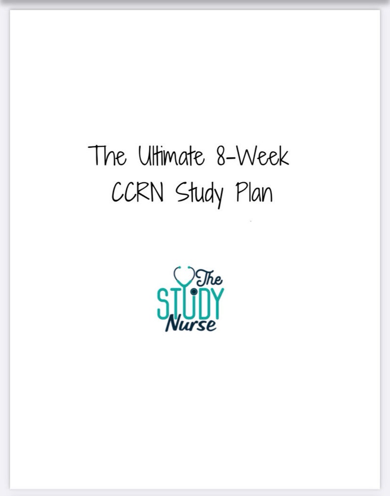 CCRN Study Plan DIGITAL image 1