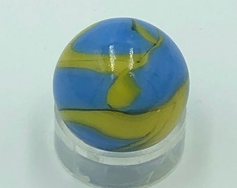 1 CAC "Swirl" Yellow on Blue Base (.62") for Collectors in a gift box