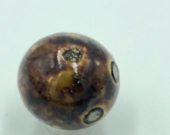 1 Antique Brown Bennington 1.04" German Handmade Clay Marble made in the 1800's for Collectors