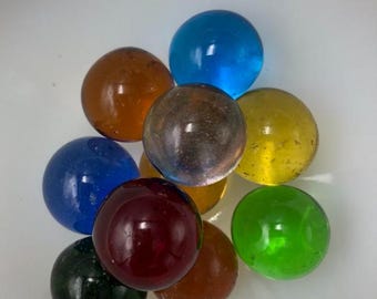 Canicas transparentes Shooter Clearies - Canicas translúcidas de colores mixtos - 19-25 mm (3/4"-1") Juego de 10