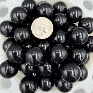 Black Obsidian 22mm Spheres: Set of 4