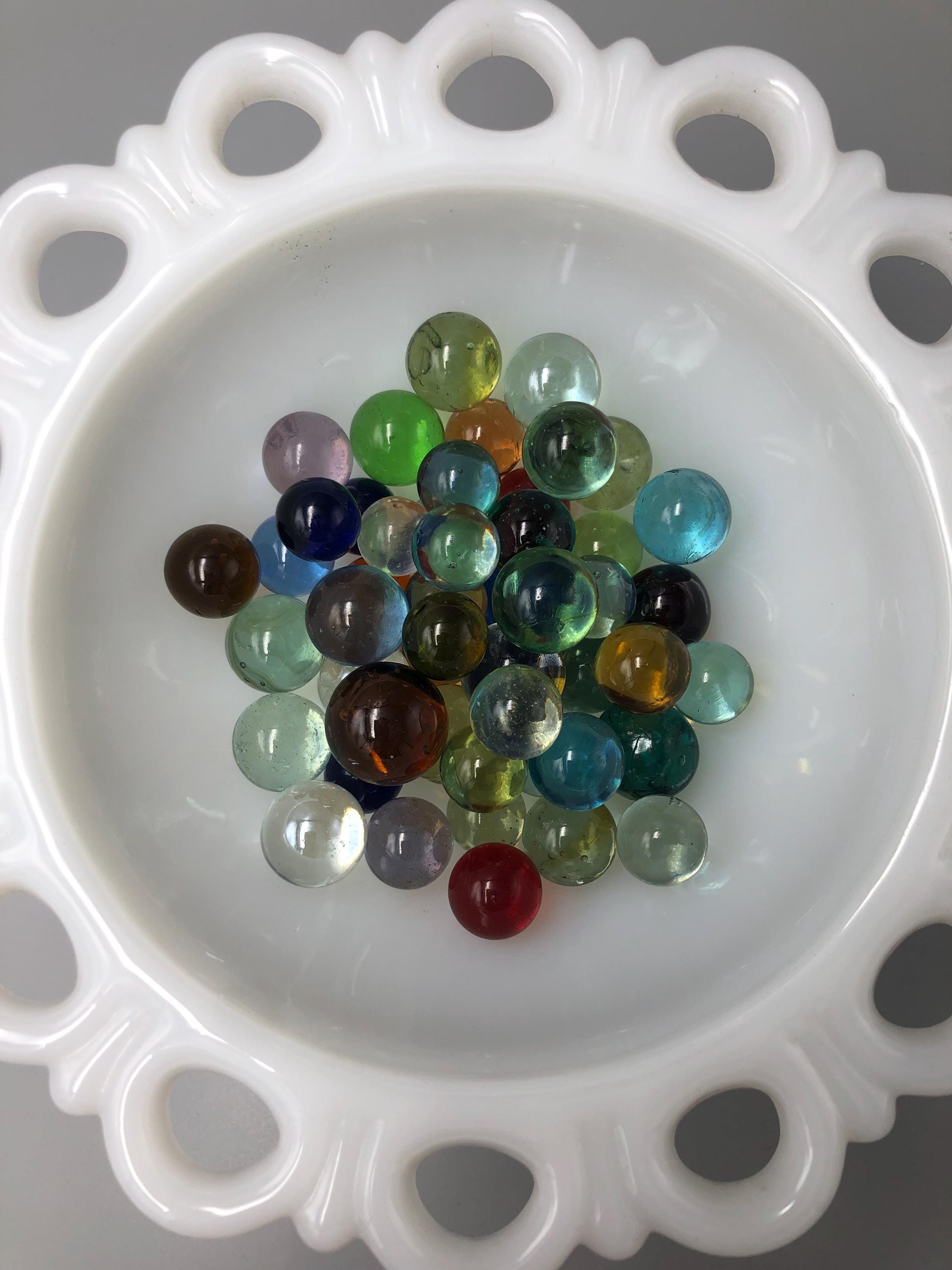 Translucent Target Mixed Color Clearies: Set of 50 - Translucent Glass Target Marbles - Etsy