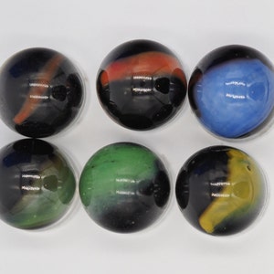 6 Vacor &quot;Black Panther&quot; Rare Marbles for Collectors