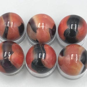 Marble King Wasps - HTF Collectible Rainbow Patch and Ribbon Marbles: Set of 6
