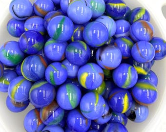 Blue TriColor Target Marbles: Set of 25