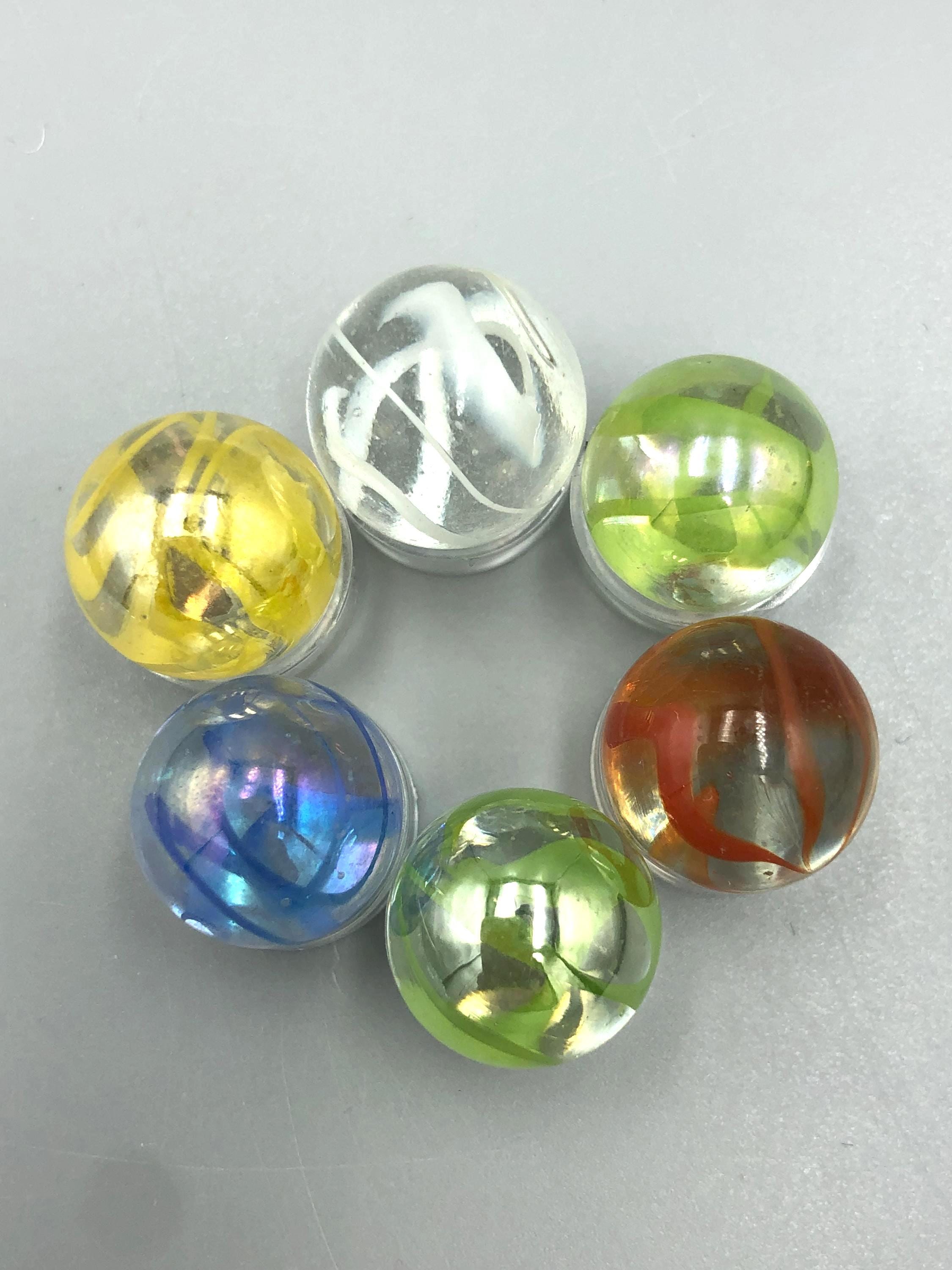6 "Streamers" Marbles - Vacor/Mega Marbles for Games, Decor or Collectors