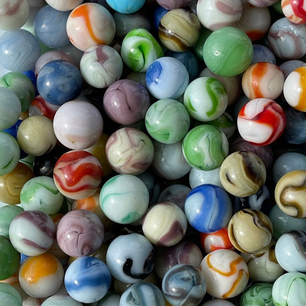 West Virginia Swirl Marbles: Set of 25