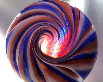 Artisan Glass Peppermint Swirl Style 1.53" - Signed Contemporary Marble