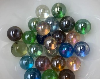 ミックスカラーの虹色ターゲットクリアリービー玉：25個セット