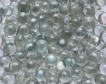 50 Transparent Clearies - Clear Based Glass Target Sized Toy Marbles, for Craft, Décor or Game play