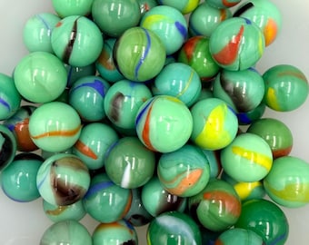 Green TriColor Target Marbles: Set of 25