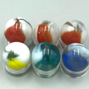 Japanese Pinchers/Pincers Patch Multi-Color Marbles .62": Set of 6