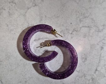 Pendientes de resina de semi aro