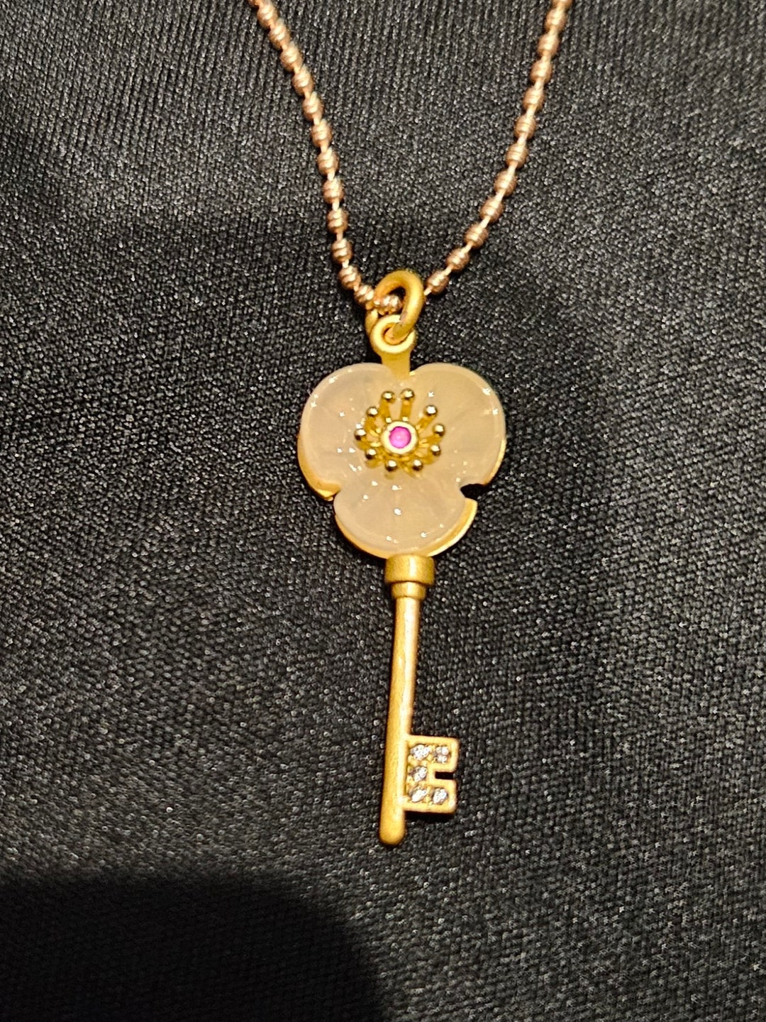 Flower Key Necklace Etsy