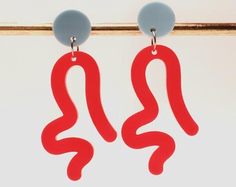 The Twerk bright neon dangles fun quirky earrings