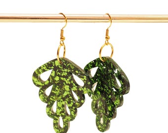 All That Glitters is Green statement dangle earrings