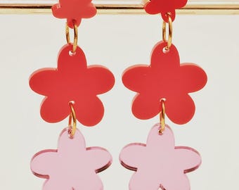 Flower Power statement dopamine dangle earrings