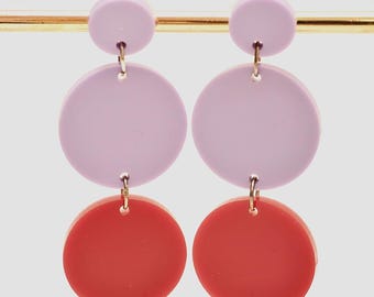The Chandeliers are Swinging purple lilac burgundy dangle earrings