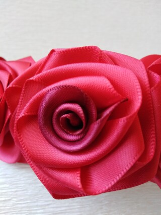 Fascia Per Capelli Con Fiori Di Rosa Rossi: Accessorio Donna Per Matrimonio, Festa E Cerimonie (Rosso Scuro)