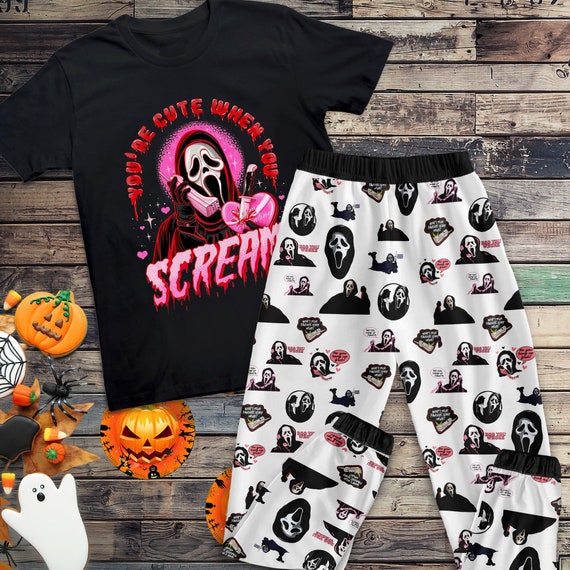 Ghostface Scream Pajamas Set for Adult Ghostface Halloween - Etsy