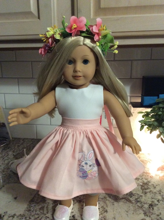 Fits Like American Doll Clothes Embroidered Bunny Poodle Skirt for  American Girl Like Doll