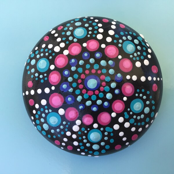 Hand Painted Mandela Stones/Paperweight - Many Dots